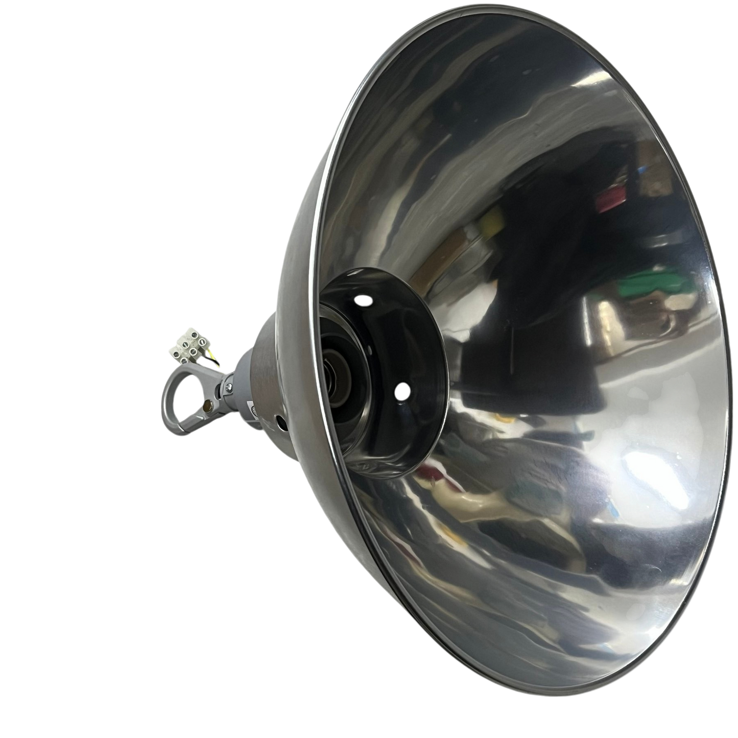 14 inch aluminum reflector lighting accessory by Biglite and Omni with polished reflective surface