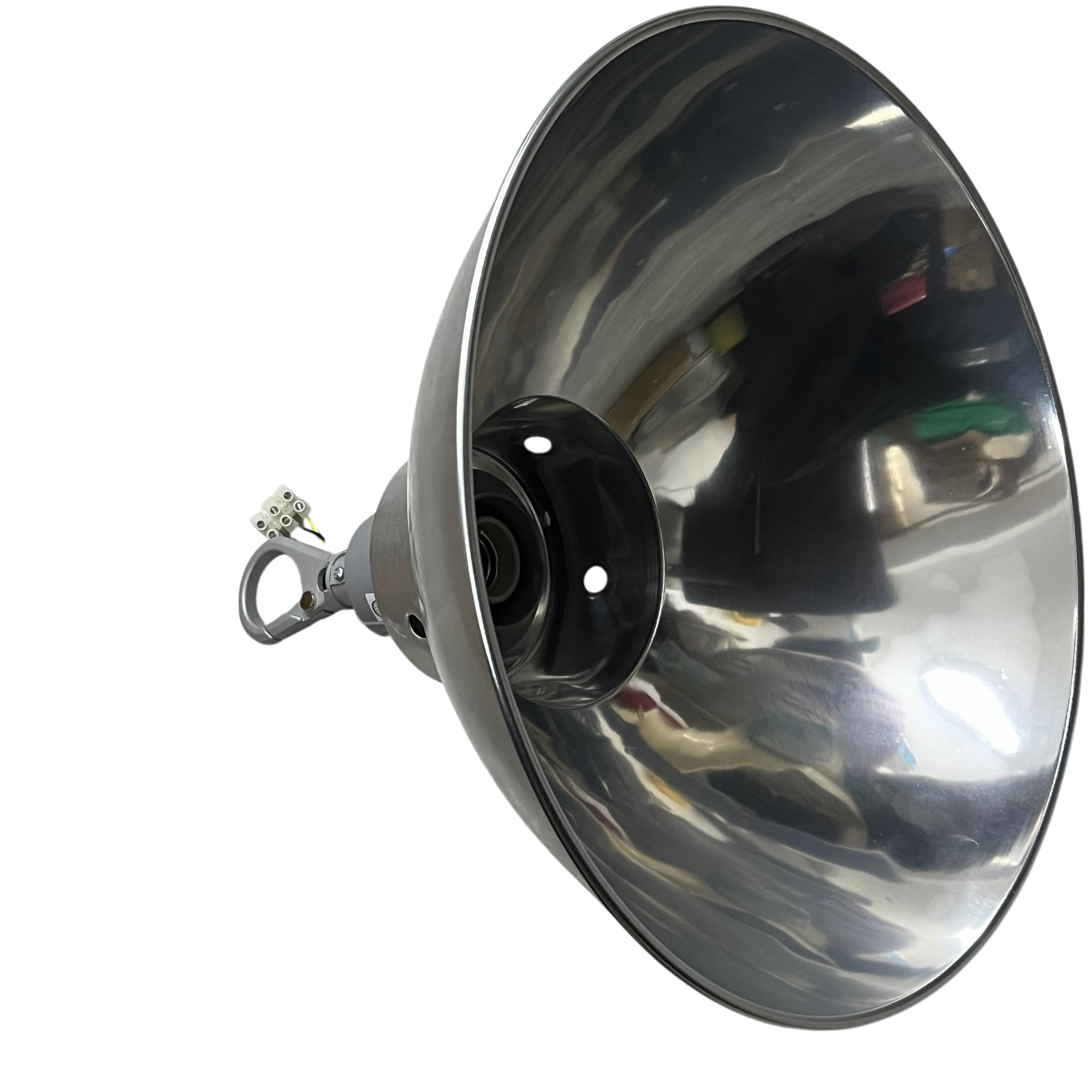 14 inch aluminum reflector lighting accessory by Biglite and Omni with polished reflective surface