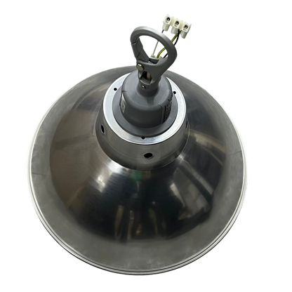 Biglite & Omni 14 Inch aluminum reflector lighting fixture with hanging hook and electrical connectors