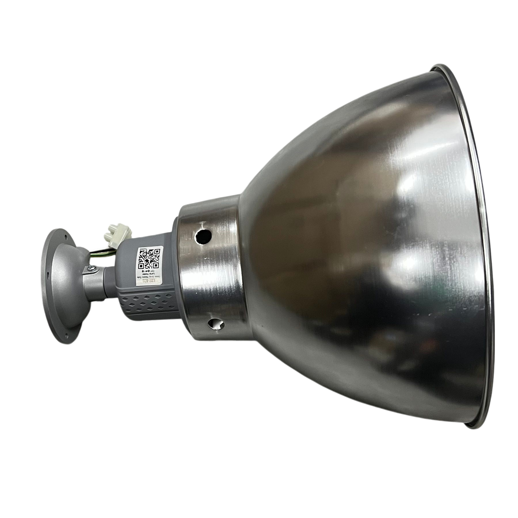 Biglite 10 inch aluminum reflector with E27 socket lighting installation accessory in silver finish