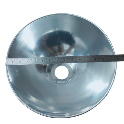 Biglite ceiling light aluminum reflector lamp cover with measuring ruler on black background