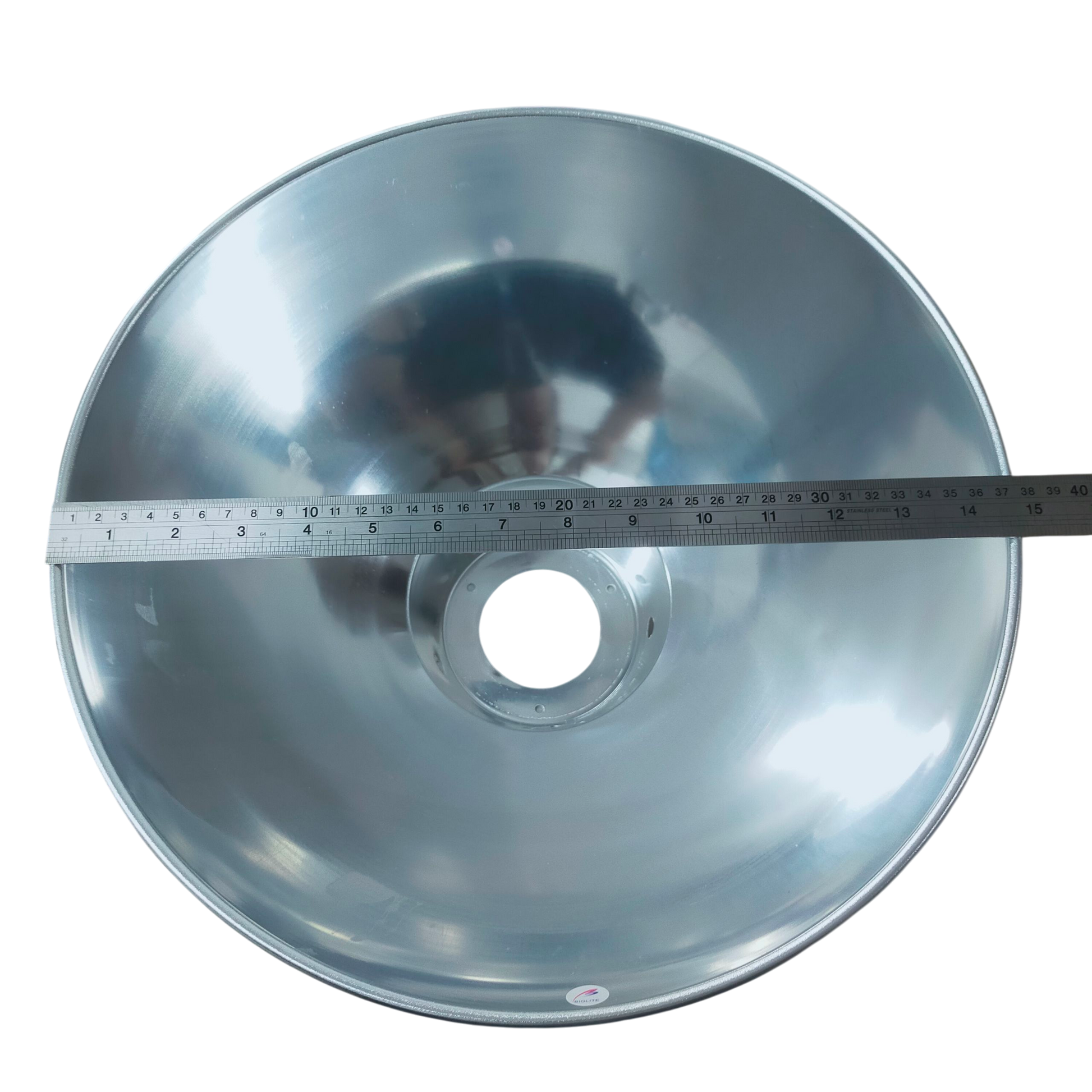 Biglite aluminum reflector lamp cover for ceiling lights with measuring scale on top