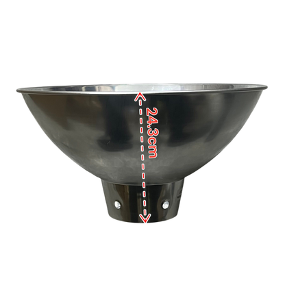 Biglite aluminum reflector lamp cover for ceiling lights measuring 24.3 cm diameter