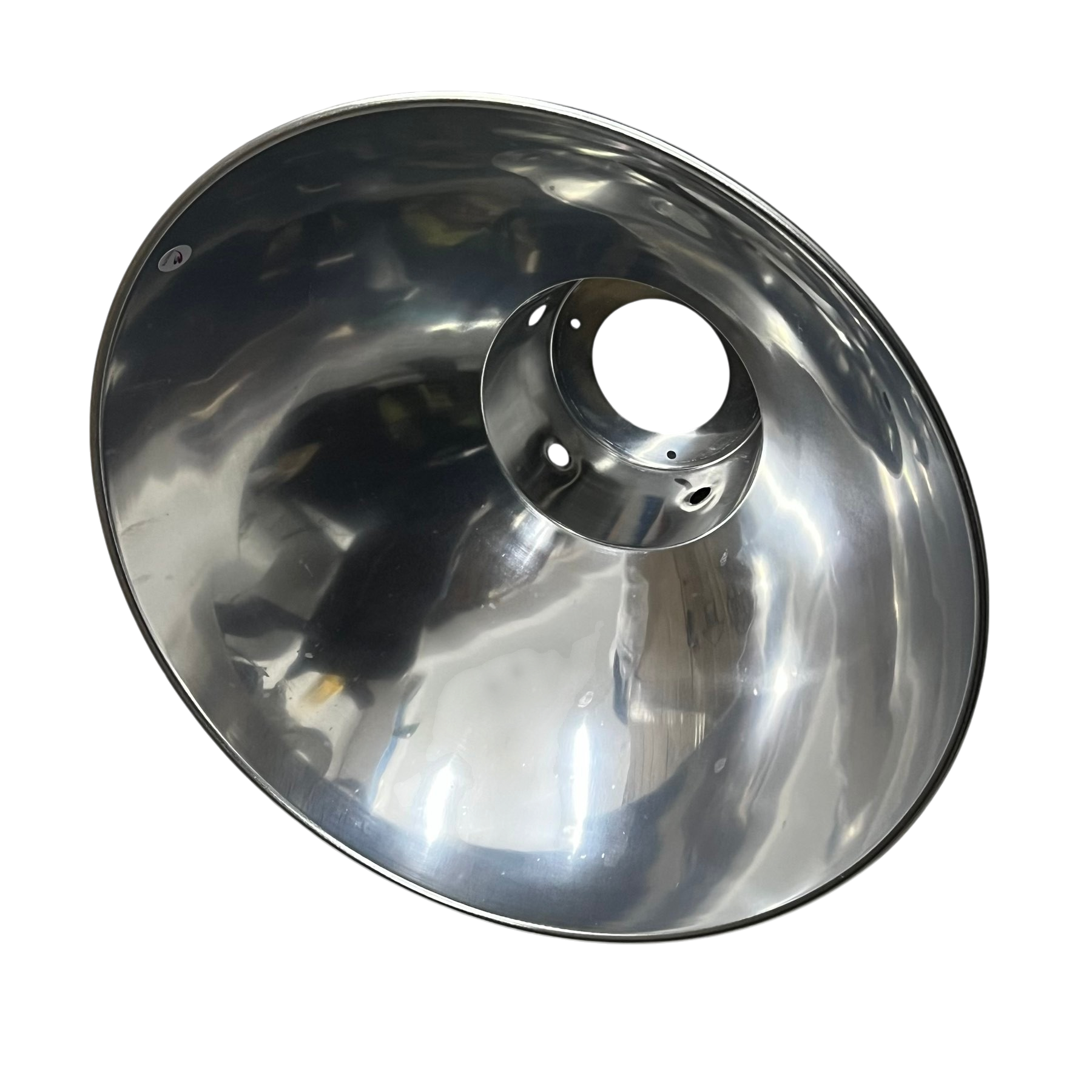 Biglite aluminum reflector lamp cover for ceiling lights with a shiny metallic finish