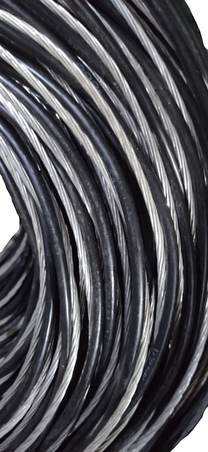 Philflex Aluminum Service Drop Wire AWG 4 coiled with black insulation for electrical use