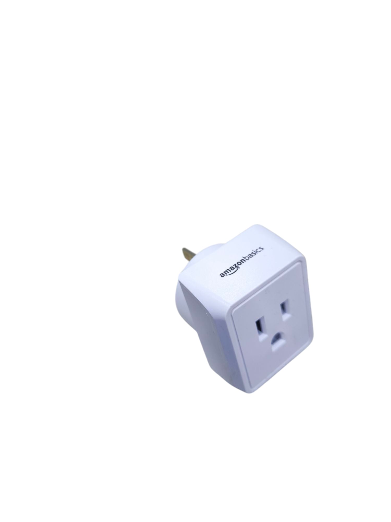 White adaptor plug with three-prong socket for electrical device connection from China vendor