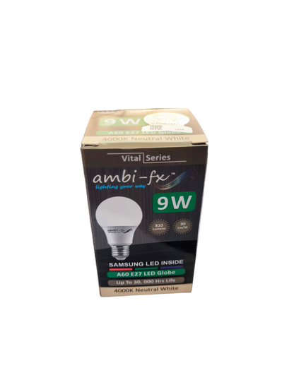 Ambi-fx 9W LED bulb E27 220V in Vital Series with 4000K neutral white light and Samsung LED inside