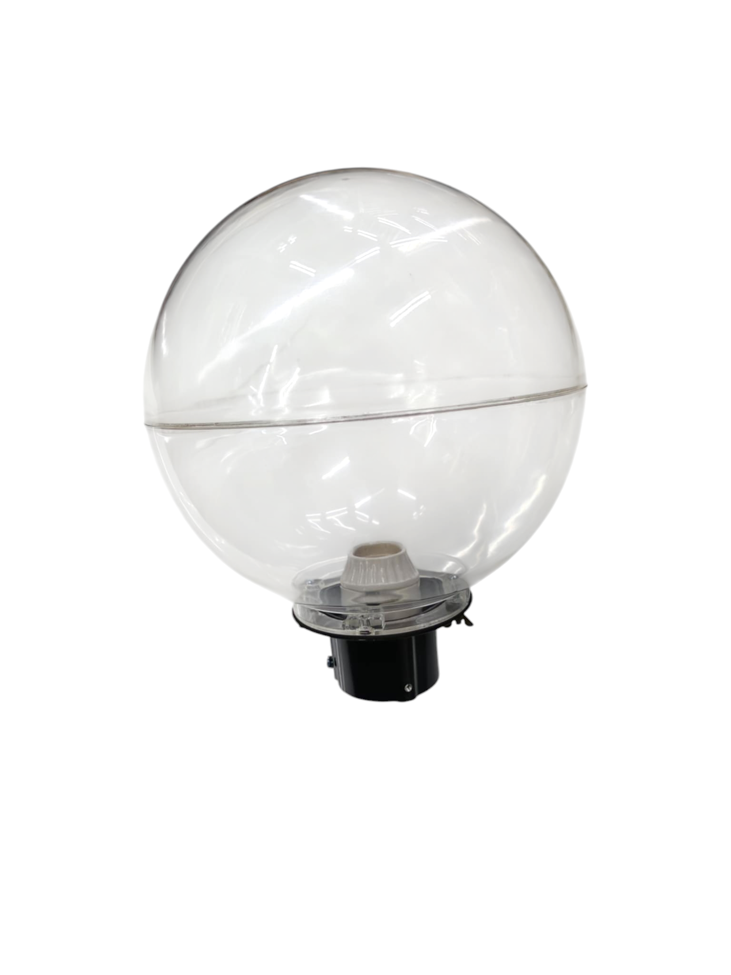 Amco 10 inch globe post connector clear globe lighting accessory with black base