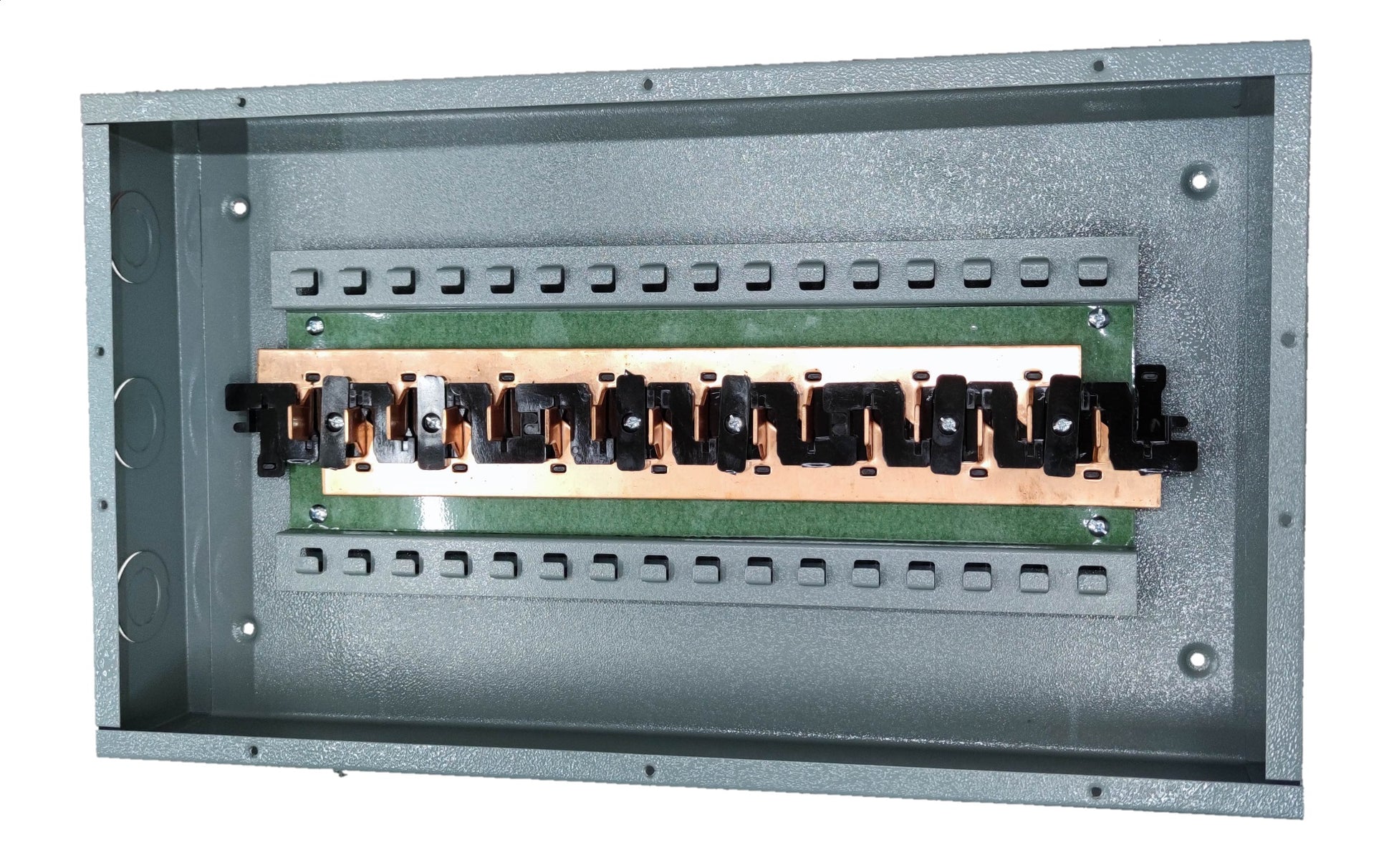 8x8 panel board for TQL GE breakers with metal enclosure and copper bus bars for electrical circuitry