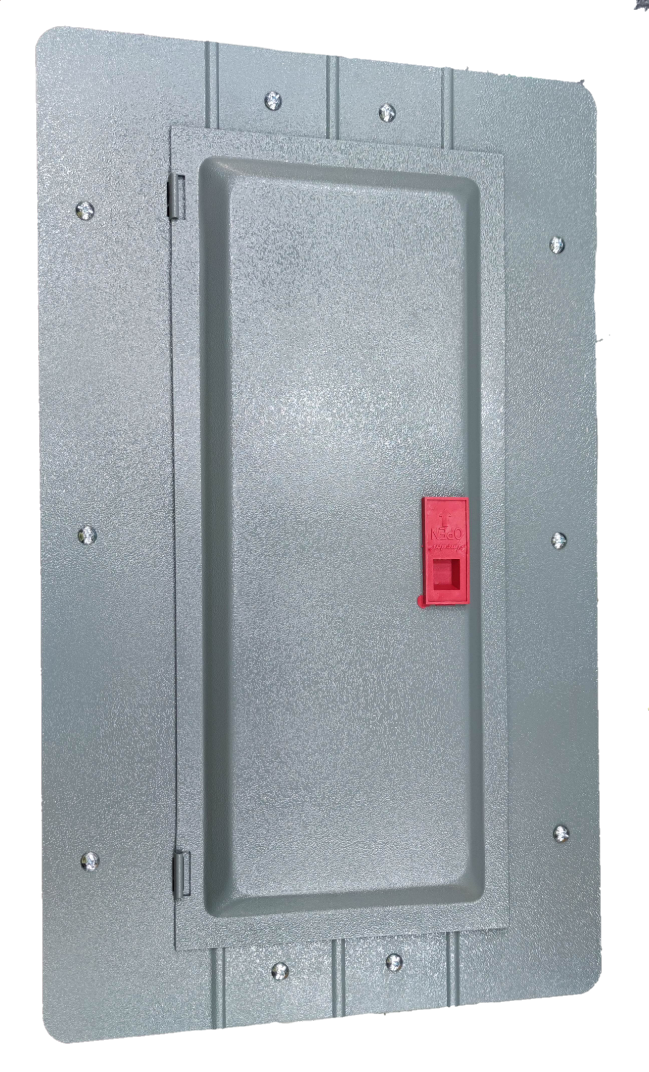 8x8 panel board for TQL GE breakers with gray metal door and red latch from America