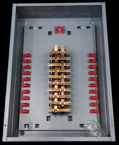 Center Main 2 Pole 10 Branches 2 Pole electrical panel with red connectors by Electx Electrical Supply