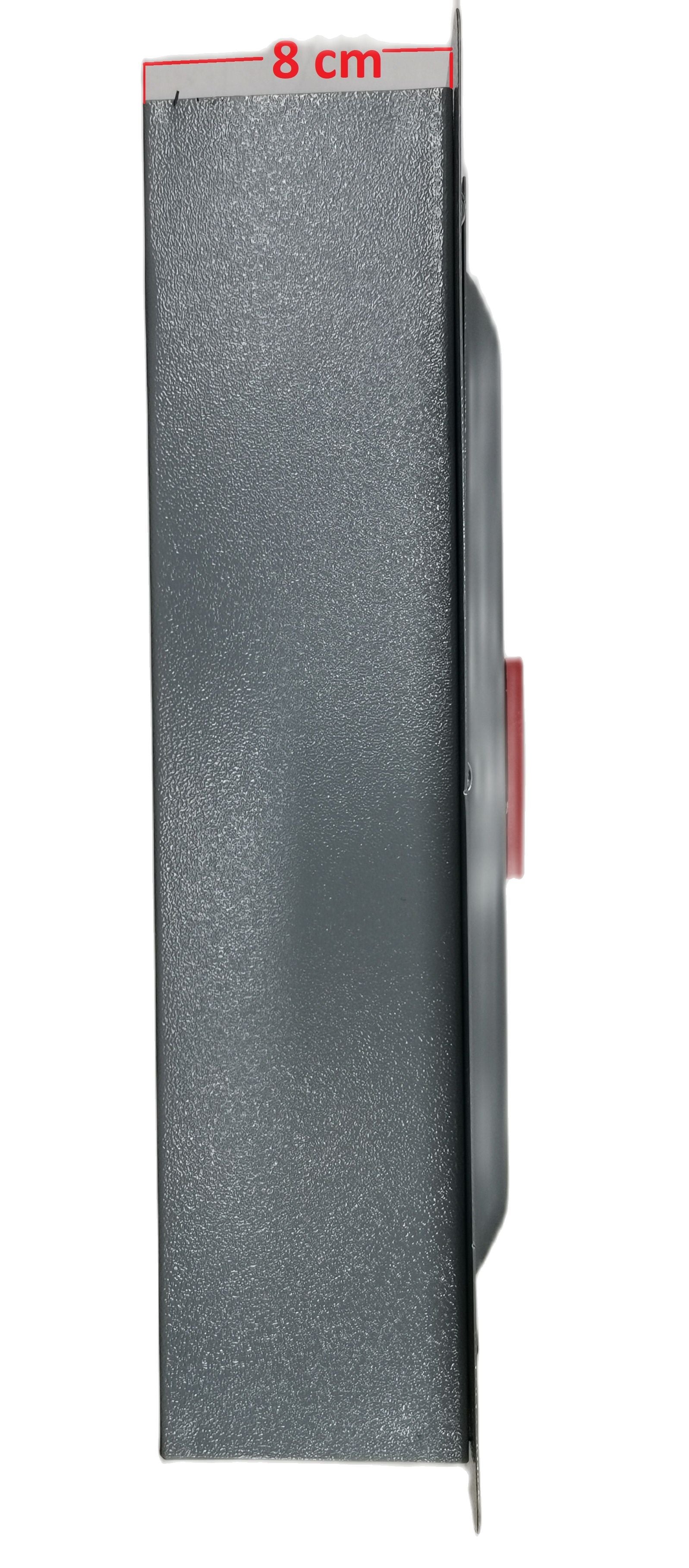 Side view of a panel board for 2 pole circuit breaker with an 8 cm depth in black