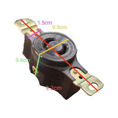 American Denki 2P 2 Pin 20A 220V Twistlock Outlet Twist Lock Outlet Flush Type