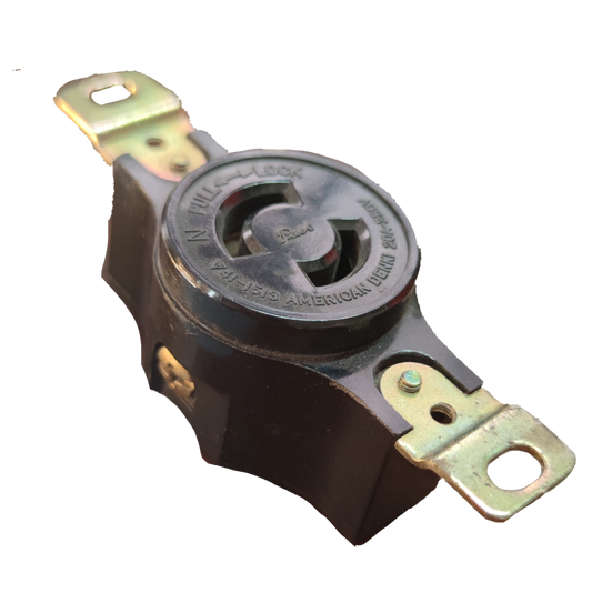 American Denki 2 pin 220V electrical socket with durable metal and plastic parts for secure connections