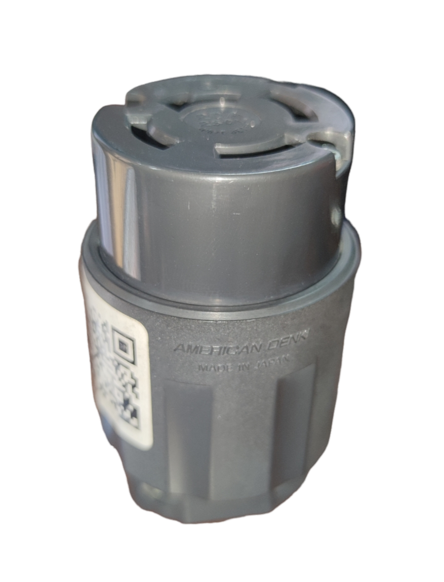 American Denki 20A twist lock outlet in gray electrical circuitry part for secure connections