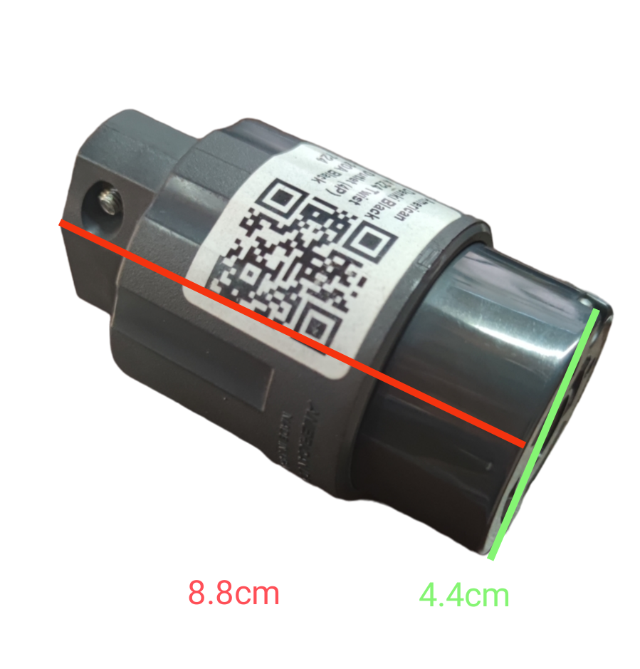 American Denki 20A twist lock outlet electrical part with QR code label and compact cylindrical design