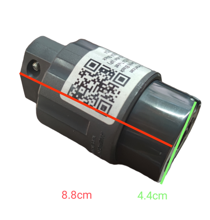 American Denki 20A twist lock outlet electrical part with QR code label and compact cylindrical design