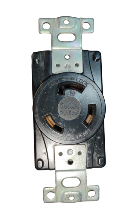 American Denki 30A twist lock outlet 220V black and silver electrical power socket