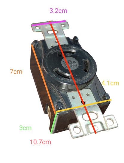 American Denki 30A twist lock outlet 220V with black and metal body for secure electrical connections