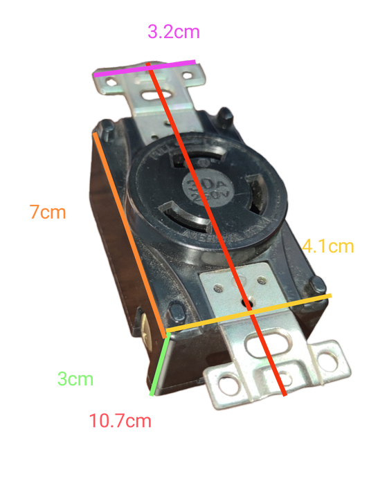 American Denki 30A twist lock outlet 220V with black and metal body for secure electrical connections