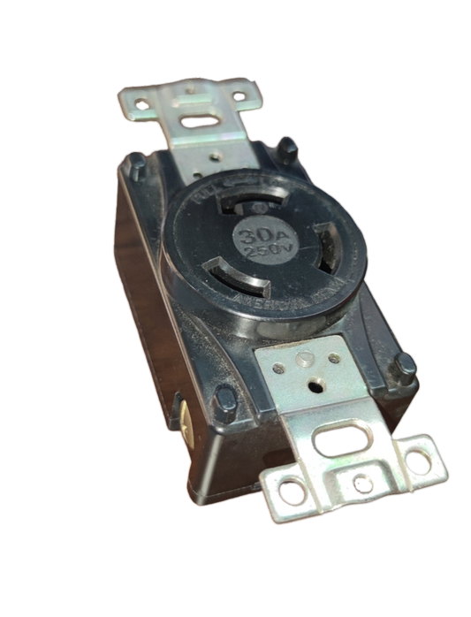 American Denki 30A twist lock outlet 220V power point in black and metal housing