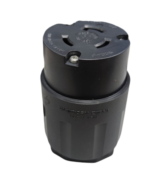 Grippes American Denki Twist Lock 30A 2P black heavy duty industrial plug with locking prongs