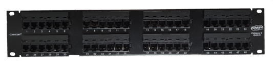 AMP CAT 6 patch panel 48 port black network access panel for structured cabling systems