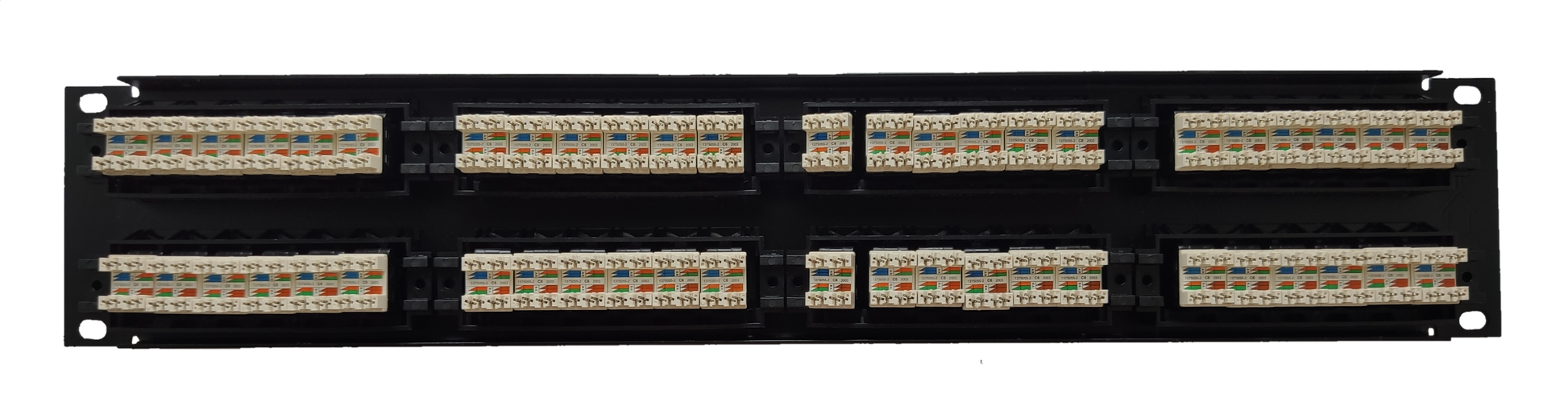 AMP CAT 6 patch panel 48 port network access point with multiple cable connections