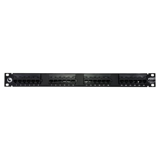 AMP CAT5E patch panel 24 port for organized network cable management and efficient connectivity