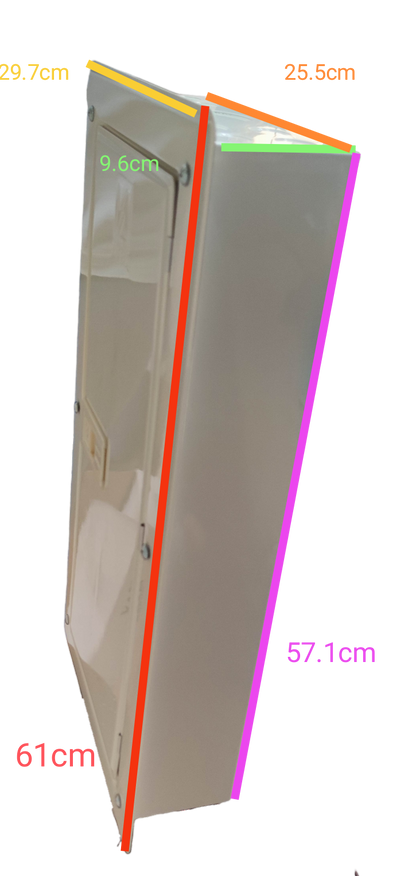 Electx Electrical Supply miniature circuit breaker panel with detailed dimensions and protective casing
