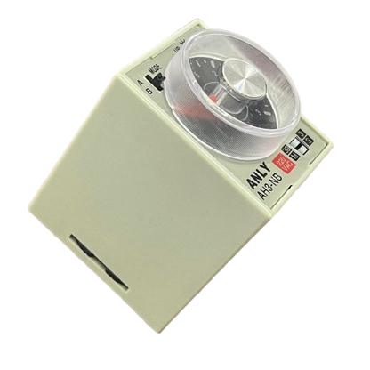 anly ah3nb analogue timer relay 220v rectangular beige casing with clear dial and knob for timing control