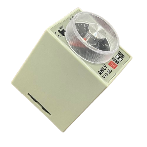 anly ah3nb analogue timer relay 220v rectangular beige casing with clear dial and knob for timing control