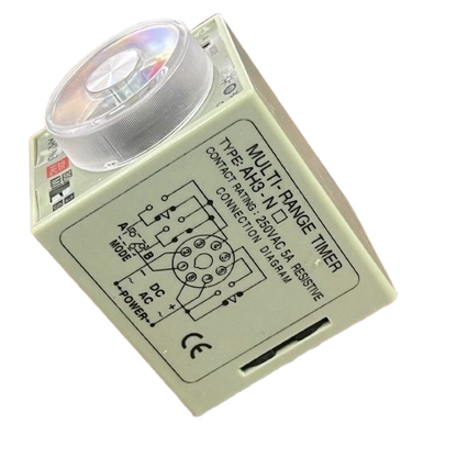 anly ah3nb analogue timer relay 220v multi range timer with clear rotary dial beige housing and wiring diagram