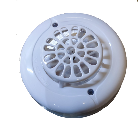 Asenware 24V heat detector fire alarm with white circular design and ventilation holes