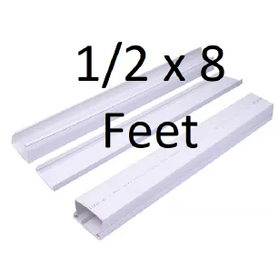 Atlanta plastic electrical cable molding 12mm x 8mm in three white pieces for neat wiring solutions