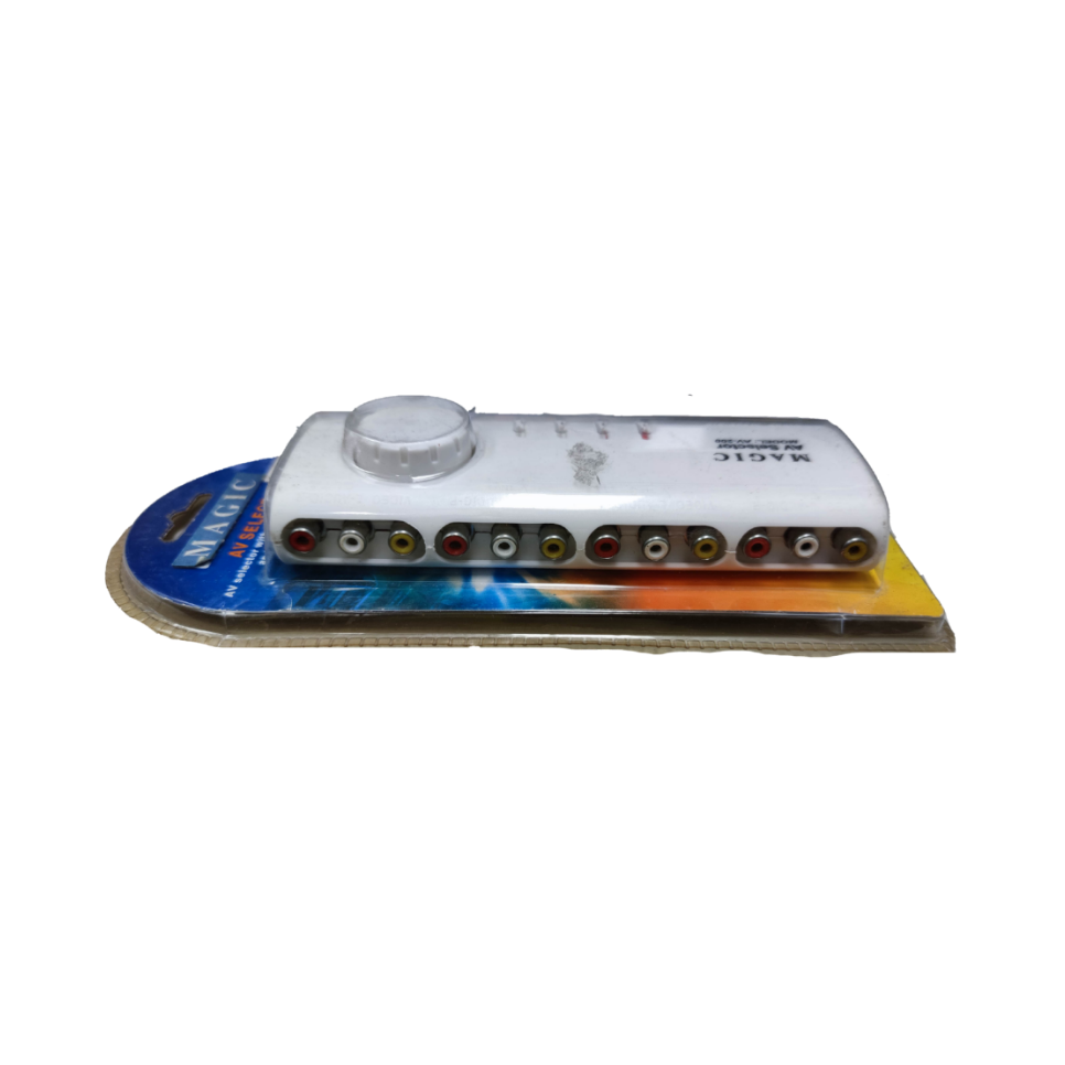 Magic audio video selector switch with multiple input and output ports for versatile connectivity