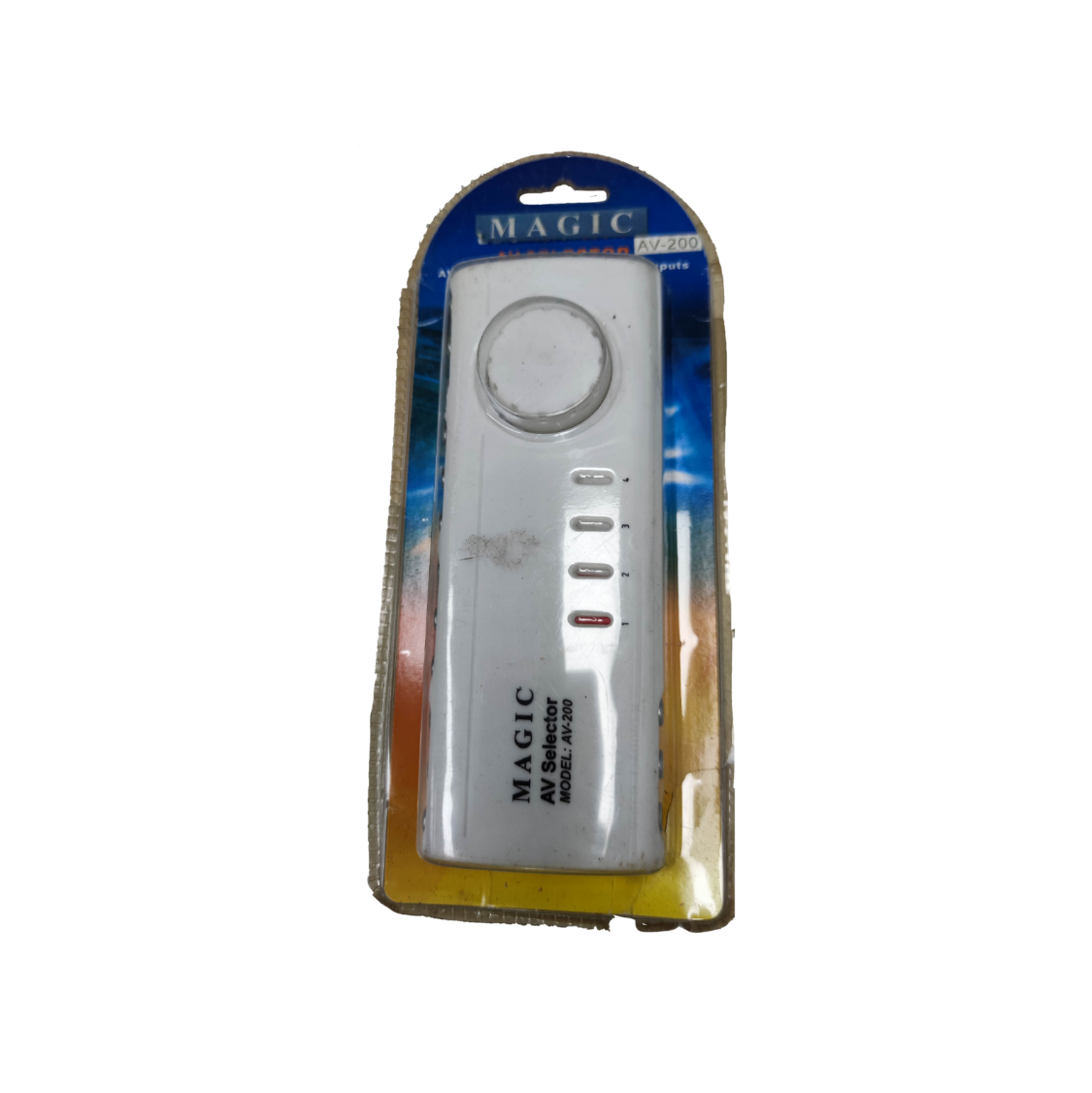 Magic audio video selector switch with rotary knob and multiple input options for AV devices