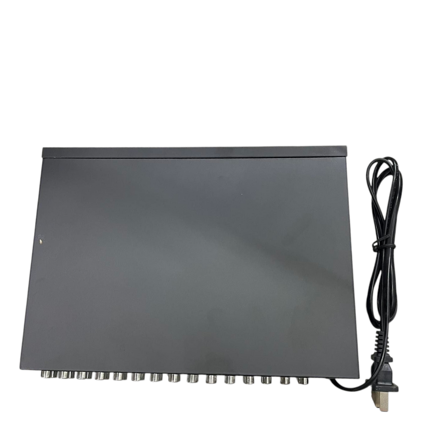 Grippes black audio video splitter 1 in 8 out with multiple output ports and power cord