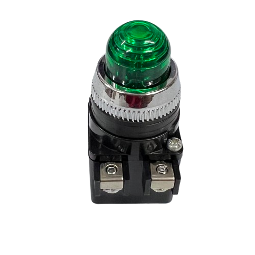 Auspicious Pilot Light 110V GREEN 25mm indicator with green lens and dual screw terminals for panels
