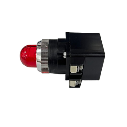 Auspicious Pilot Light 110V RED 25mm indicator with chrome bezel and black housing for control panels