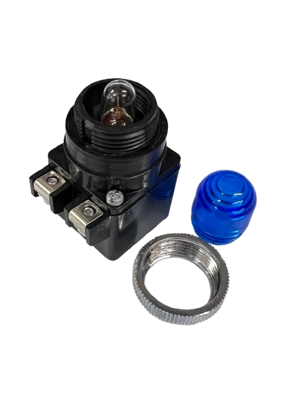 Pilot Light 220V BLUE 25mm Auspicious panel indicator with blue lens metal bezel and screw terminal lamp holder