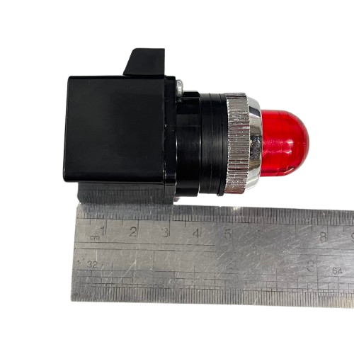 Auspicious Pilot Light 220V RED 25mm panel indicator with red lens metal bezel and black housing