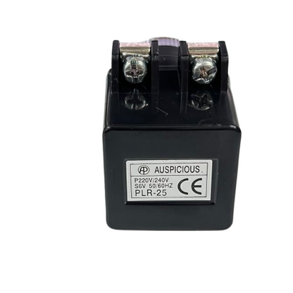 Auspicious Pilot Light 220V Yellow 25mm indicator module in black housing with two screw terminals