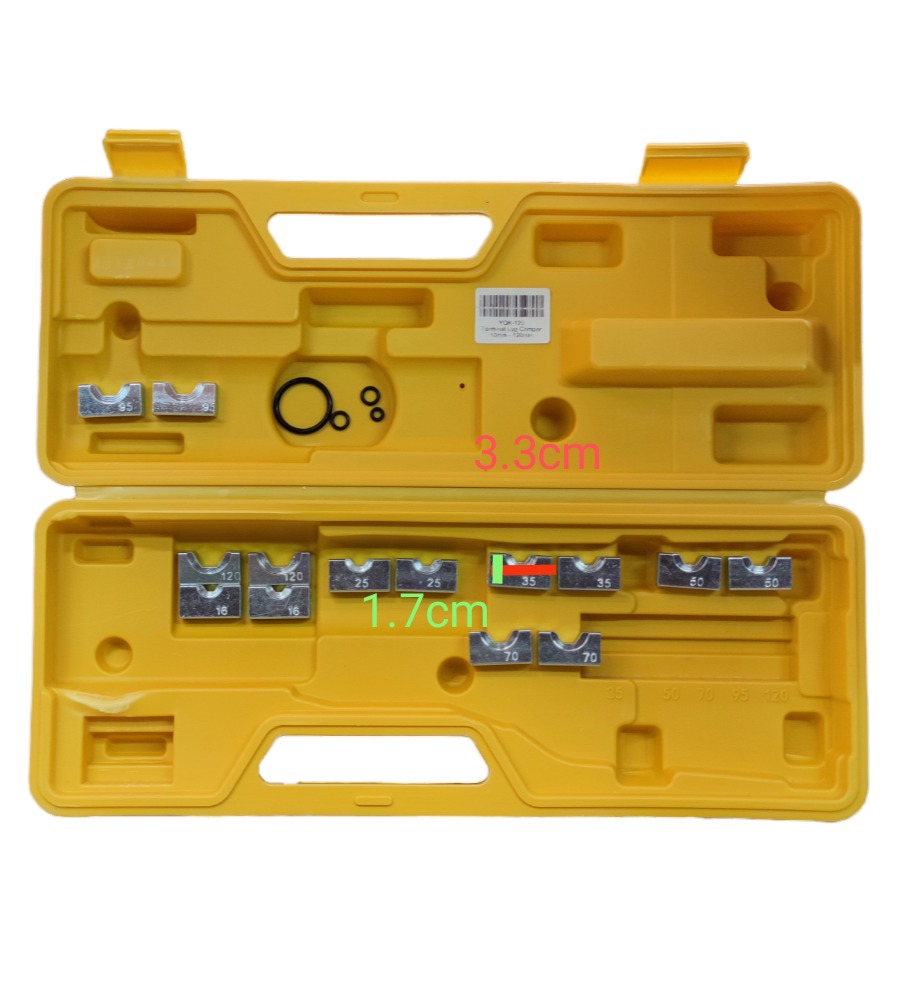 Grippes Crimper Pliers for Terminal Lugs 10mm - 120mm ( YQK-120), Hydraulic Crimping Tool for Terminal Lugs