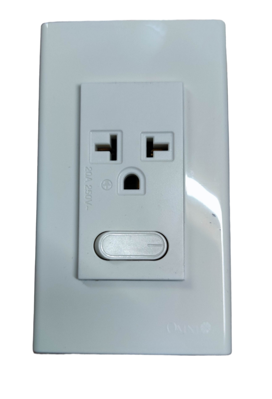 Omni Aircon Outlet Wide Series with Switch and Plate 20A 250V WWA-501/S + WWP-113