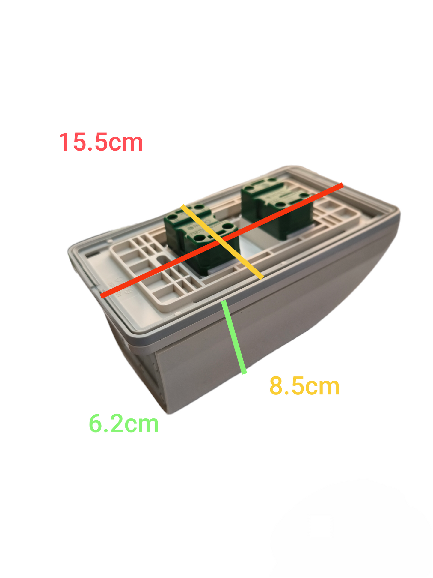 Omni Weatherproof 2 Gang Flat Pin Outlet 15A 250V WPP-601+WWP-112+(WWR-200x2)