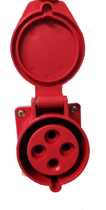 Grippes 32A 3P+E Industrial Outlet 6h (4 Pins) 380-415V Wall Type 124 IEC309-2