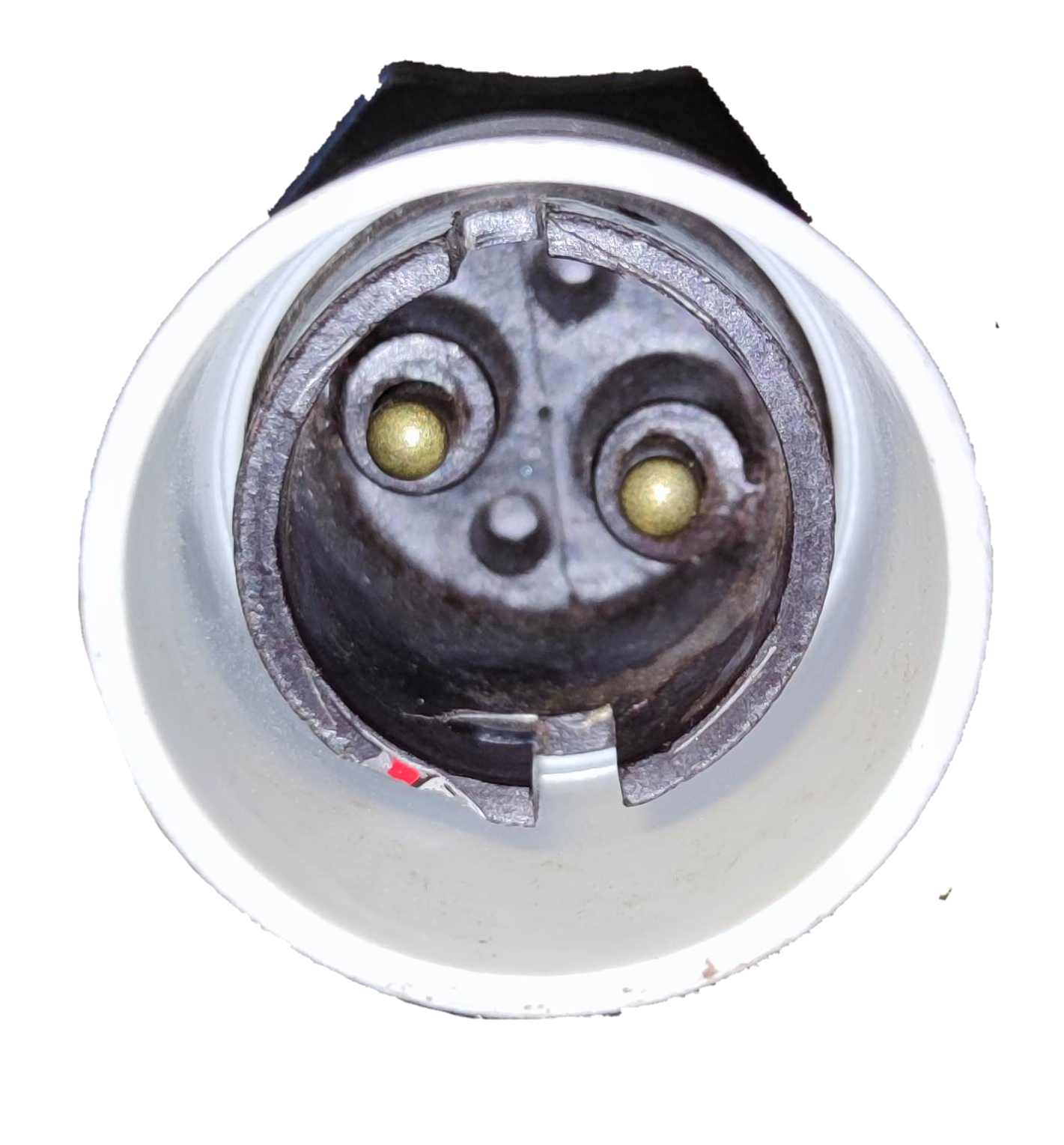 Close-up view of B22 hanging socket 250V lighting installation accessory with metal contacts