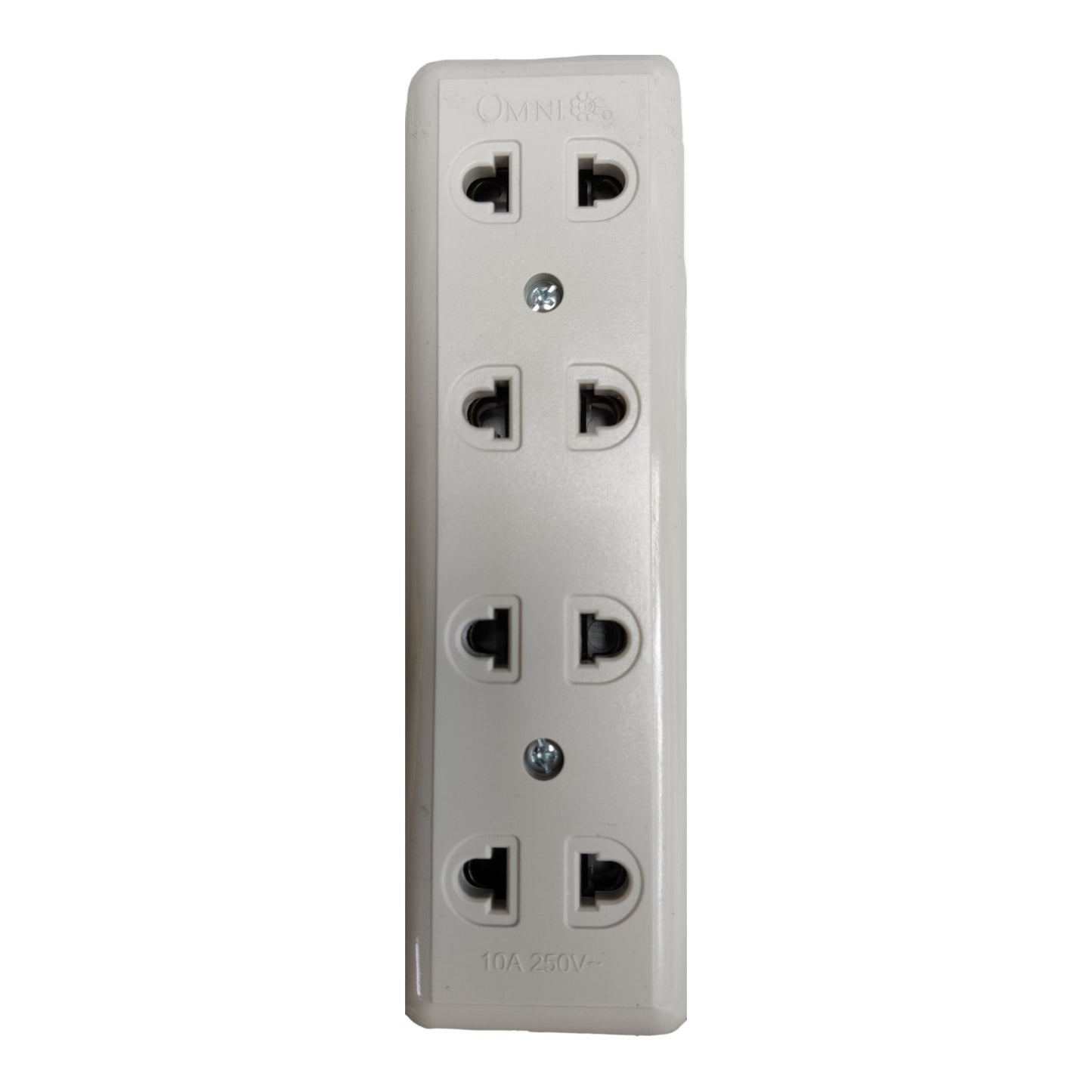 Omni  4 Gang Flat Pin and Round Extension Outlet Surface Type Outlet  WSO-004