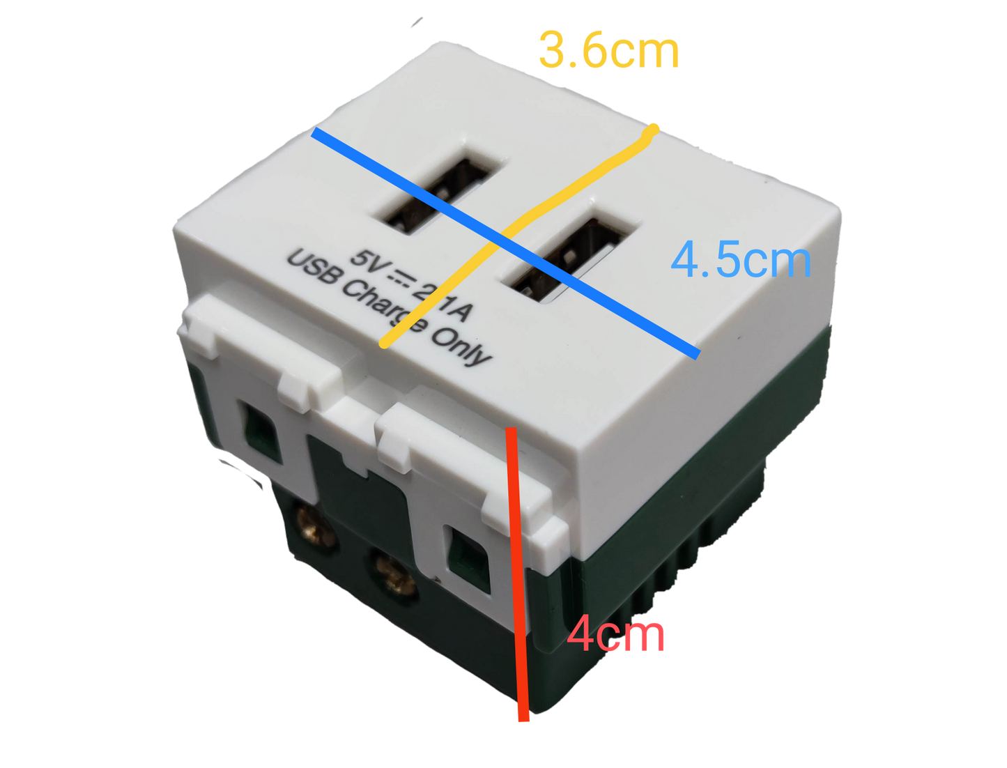 Omni 2 Gang USB Charging 5V 2.1A Center Device WUSB-002